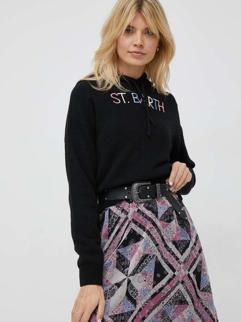 MC2 Saint Barth sweter wełniany damski kolor czarny - zdjęcie produktu nr 1