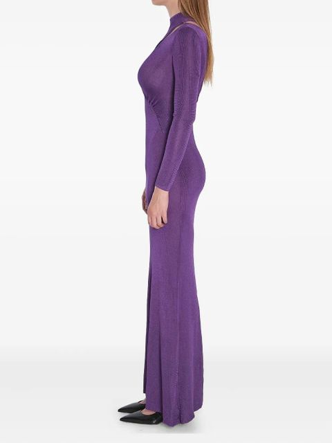Self-Portrait cut-out dress - Purple