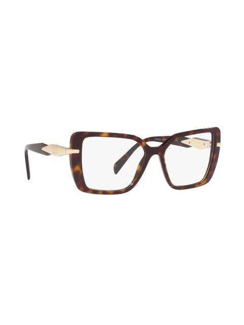 Prada Eyewear geometric-frame glasses - Brown - zdjęcie produktu nr 2