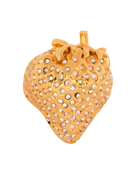 Balmain strawberry rhinestone ring - Gold - zdjęcie produktu nr 1