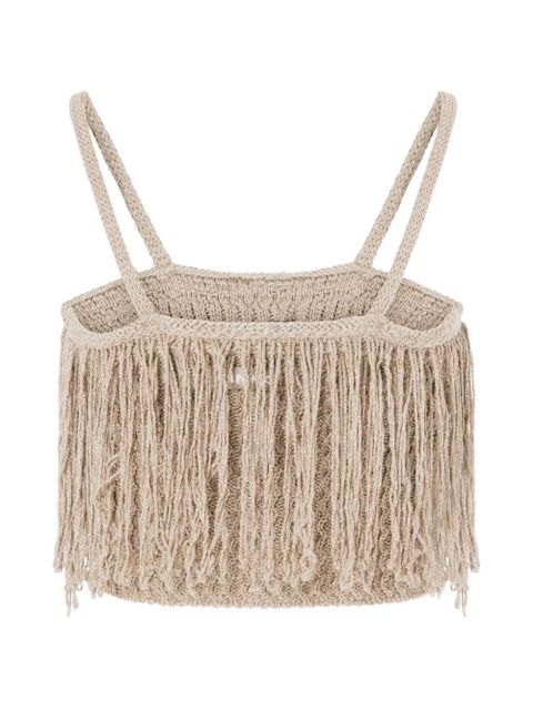 PINKO fringe-detail top - Neutrals - zdjęcie produktu nr 2