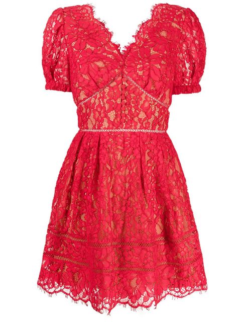 Self-Portrait floral-embroidered mini dress - zdjęcie produktu nr 1