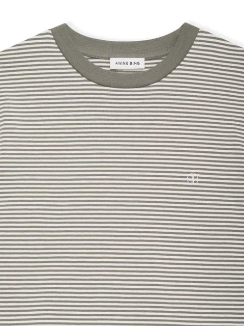 ANINE BING Rylan striped crew-neck T-shirt - White