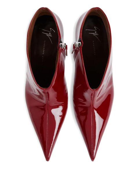Giuseppe Zanotti pointed-toe patent leather boots - Red
