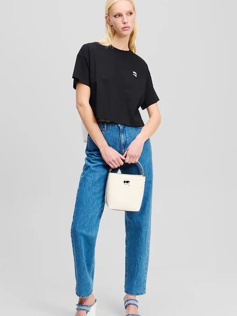 Karl Lagerfeld t-shirt bawełniany IKON damski kolor czarny A1W17135