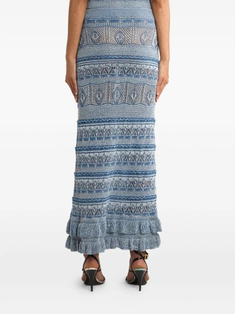 ETRO ruffled maxi skirt - Blue