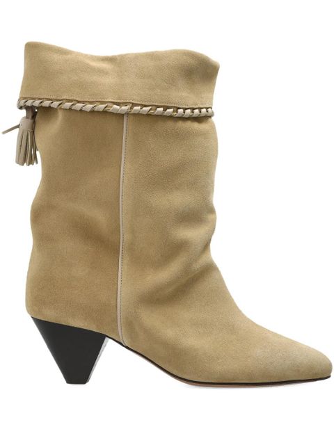 ISABEL MARANT Dalby braided-detail pointed-toe boots - Neutrals - zdjęcie produktu nr 1