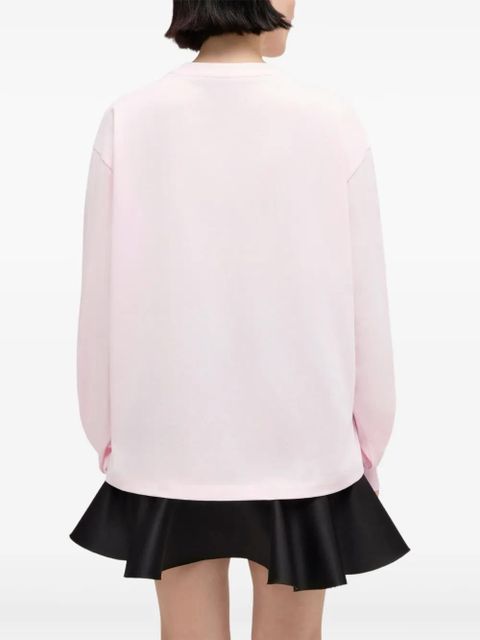 GANNI long-sleeve graphic top - Pink