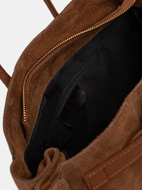 Answear.LAB torebka zamszowa kolor brązowy