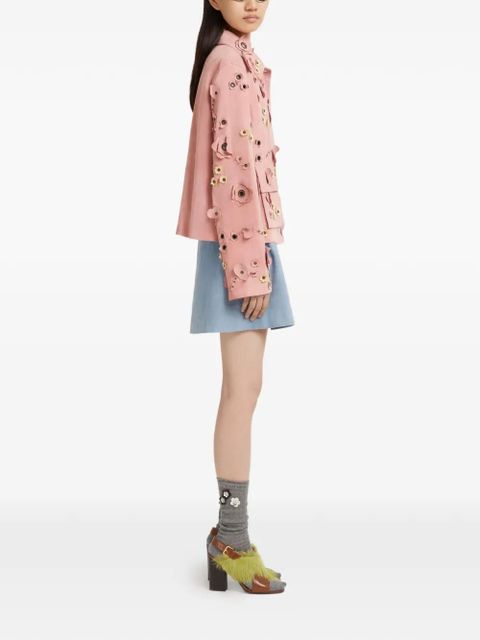 Marni flower-appliqué studded jacket - Pink - zdjęcie produktu nr 2