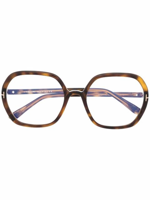 TOM FORD Eyewear oversized round glasses - Brown - zdjęcie produktu nr 1