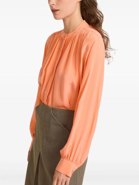 Yves Salomon pleated silk shirt - Green