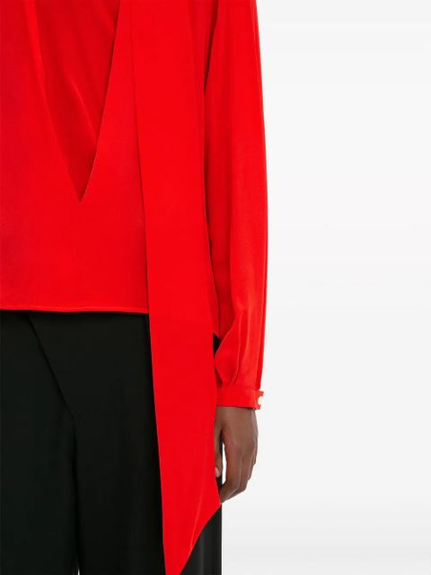 Victoria Beckham scarf-detail silk blouse - Red