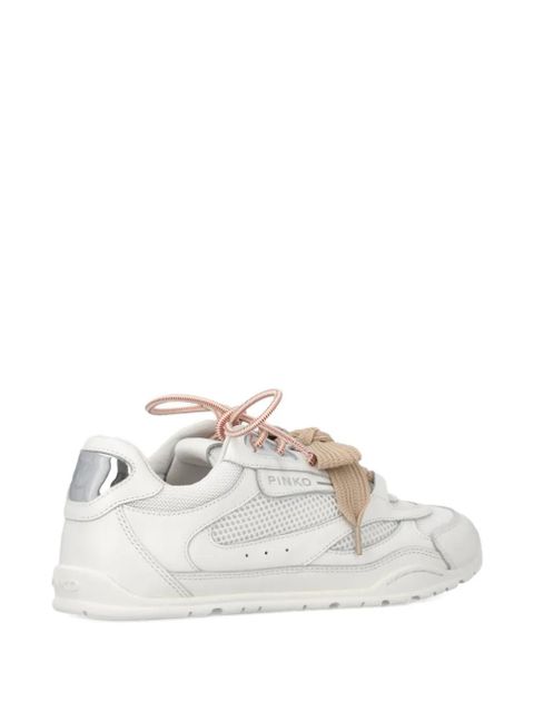 PINKO logo-lettering lace-up sneakers - White