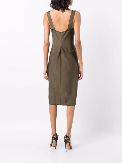 Versace safety pin-detail midi dress - Green