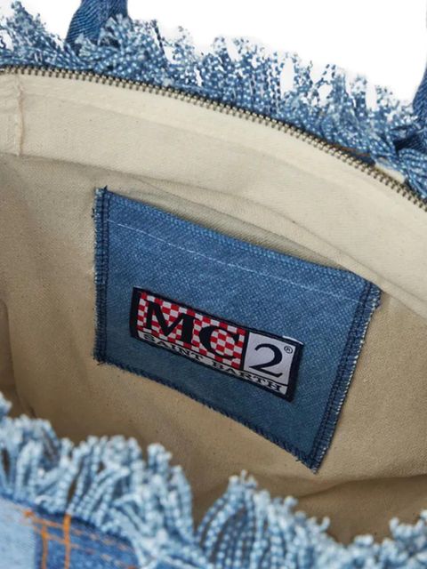 MC2 Saint Barth Vanity patchwork frayed shoulder bag - Blue