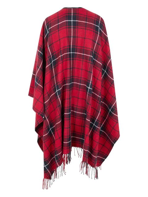 Lauren Ralph Lauren plaid fringed cape - Red - zdjęcie produktu nr 2