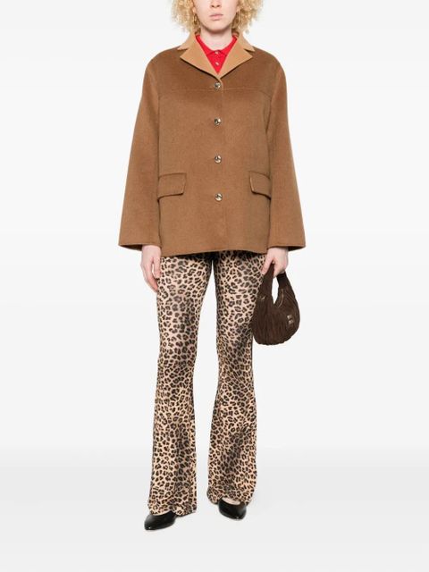 Maje leopard print flared trousers - Brown