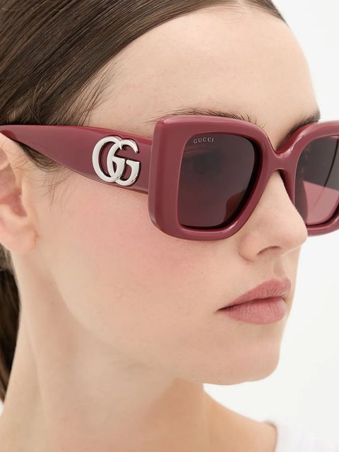 Gucci okulary przeciwsłoneczne damskie kolor bordowy GG1975S
