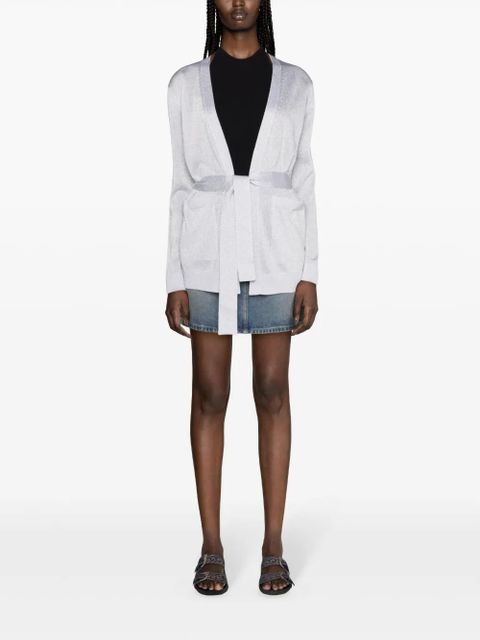 Missoni metallic-threading belted cardigan - Silver - zdjęcie produktu nr 2