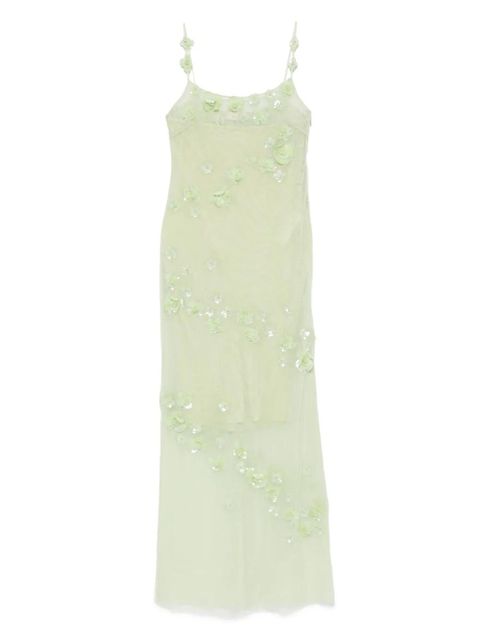 Blumarine embroidered tulle maxi dress - Green - zdjęcie produktu nr 1