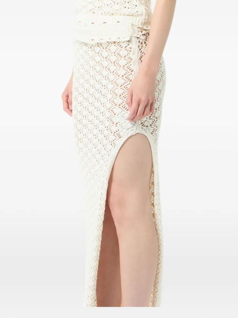 Blumarine side-split maxi skirt - Neutrals