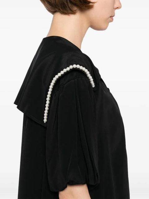 Simone Rocha cropped sailor collar shirt - Black