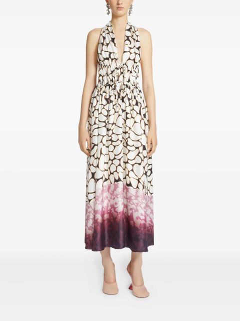 DRIES VAN NOTEN abstract-print maxi dress - Neutrals