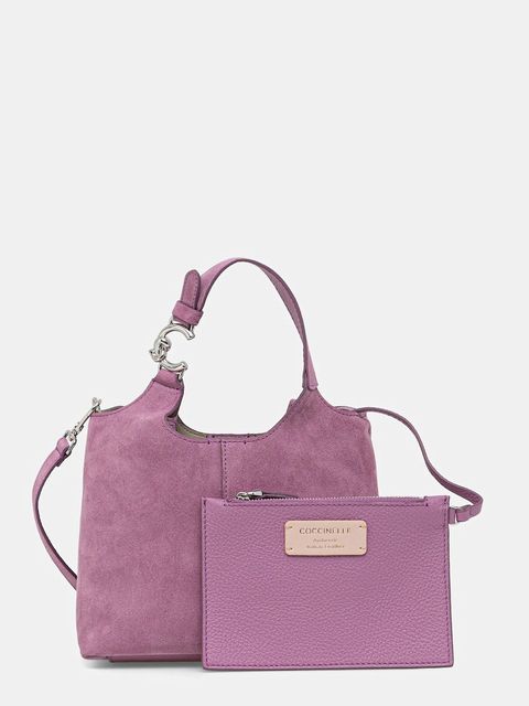 Coccinelle torebka zamszowa kolor fioletowy E1.THE.58.01.01 - zdjęcie produktu nr 1