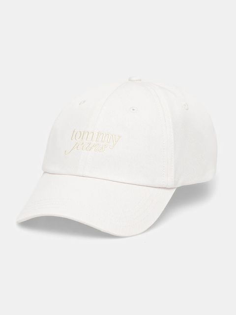 Tommy Jeans czapka z daszkiem bawełniana kolor biały AW0AW17815 - zdjęcie produktu nr 1