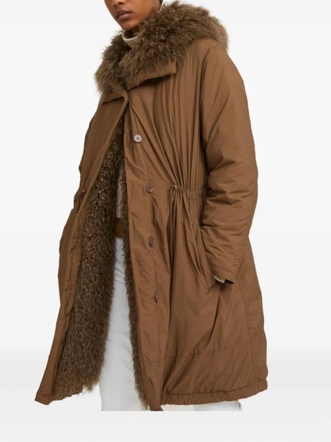 Yves Salomon lambshearling-trimmed parka coat - Brown - zdjęcie produktu nr 2