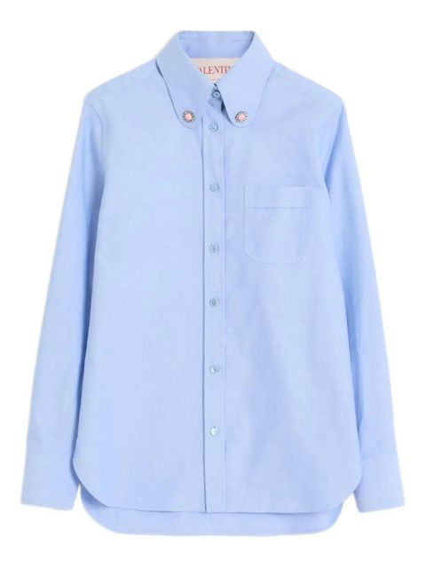 Valentino Garavani jewel-button shirt - Blue - zdjęcie produktu nr 1