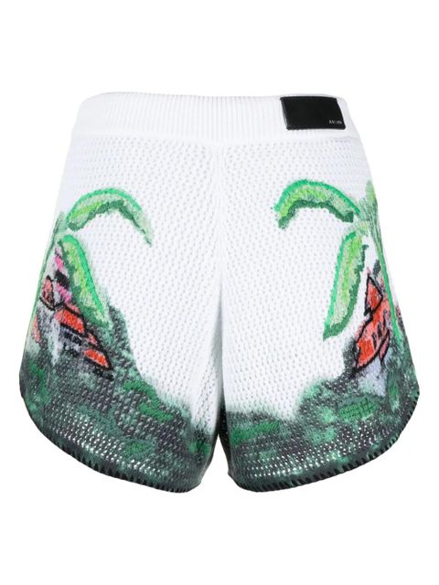 AMIRI graphic-print crochet-knit shorts - White - zdjęcie produktu nr 2