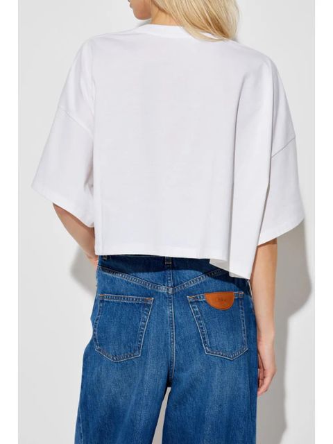 Chloé logo-print crop top - White