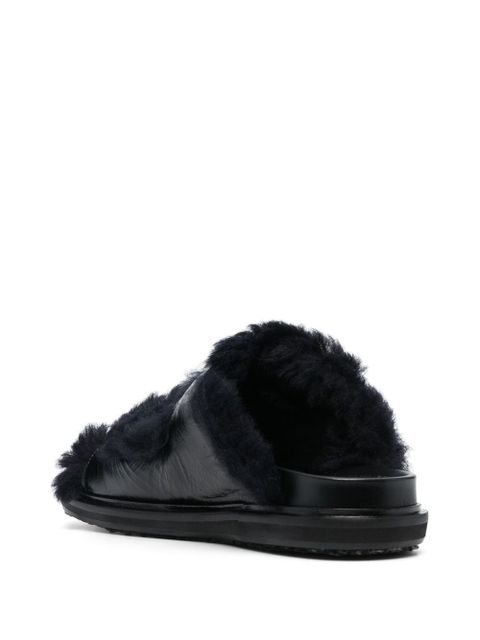 Marni Fussbett shearling slides - Black