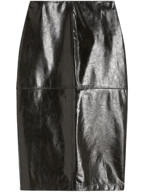 Max Mara panelled leather skirt - Black - zdjęcie produktu nr 1