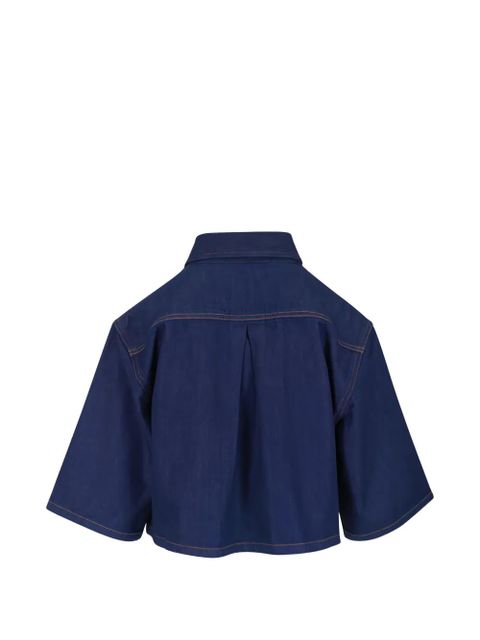 AGOLDE Tomine cropped shirt - Blue - zdjęcie produktu nr 2