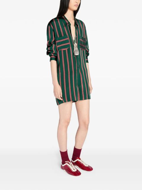 DRIES VAN NOTEN striped pocket playsuit - Green