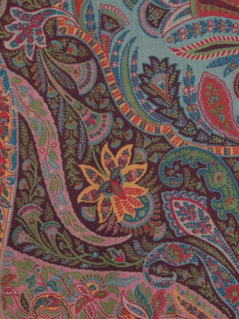 ETRO paisley-print frayed scarf - Brown