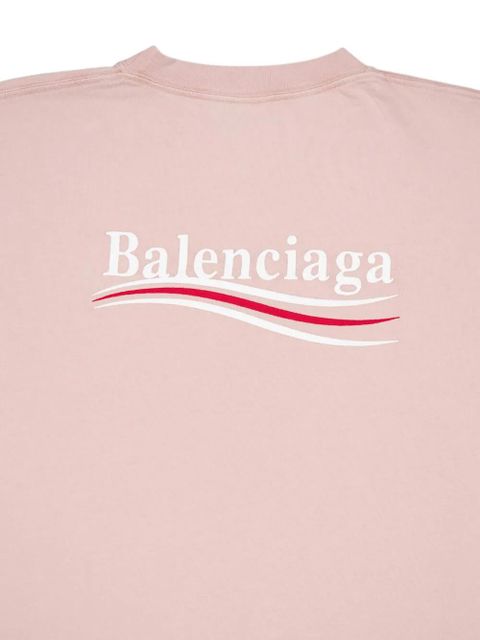 Balenciaga logo-embroidered T-shirt - Pink