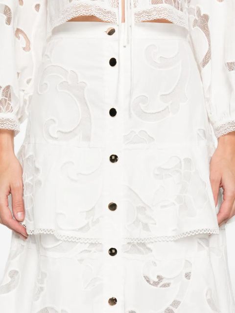 SANDRO button A-line midi skirt - White