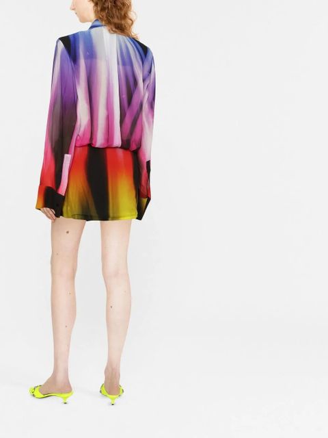 The Attico abstract-print shirtdress - Purple