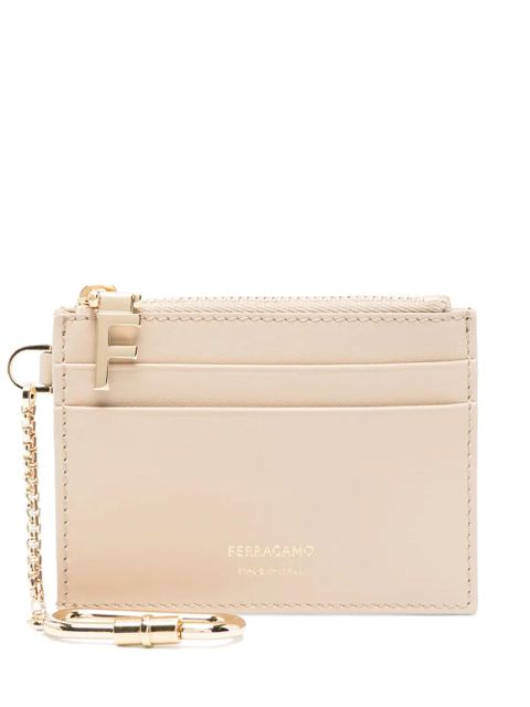 Ferragamo leather card holder - Neutrals - zdjęcie produktu nr 1