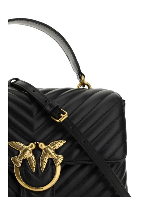 PINKO Love Puff quilted leather tote bag - Black