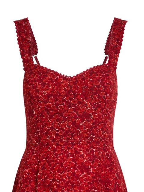Reformation floral sleeveless midi dress - Red - zdjęcie produktu nr 2