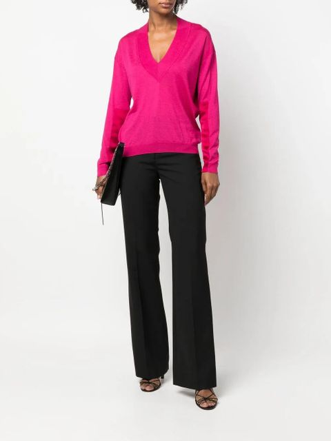 TOM FORD panelled V-neck knitted jumper - Pink - zdjęcie produktu nr 2