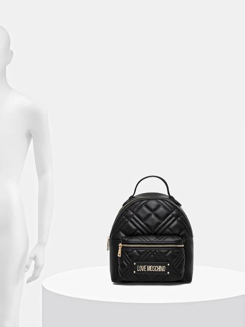 Love Moschino plecak damski kolor czarny mały z aplikacją JC4148PP1NLA0000