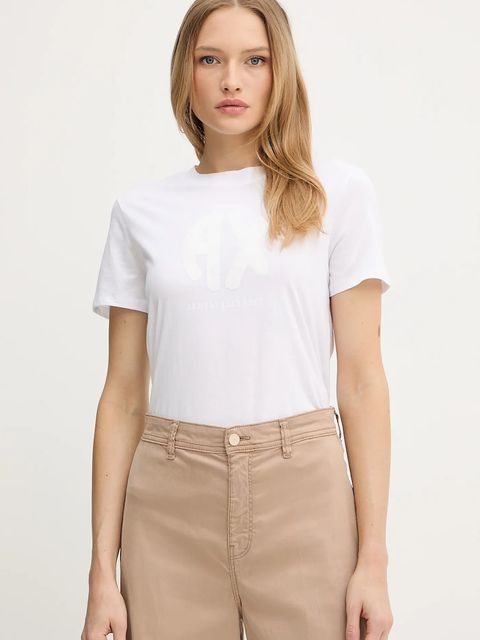 Armani Exchange t-shirt bawełniany damski kolor biały XW000548 AF10359 - zdjęcie produktu nr 1