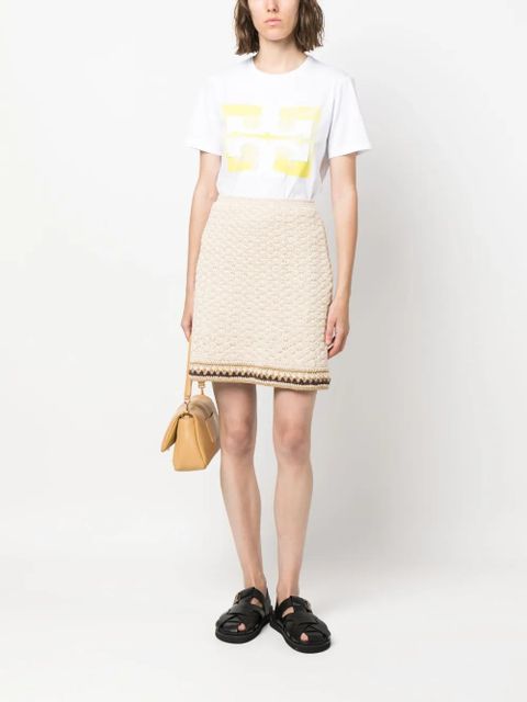 Tory Burch logo-patch cotton T-shirt - White - zdjęcie produktu nr 2