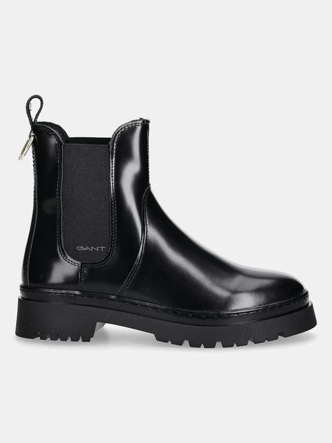 Gant sztyblety skórzane Aligrey damskie kolor czarny na płaskim obcasie 31551158 - zdjęcie produktu nr 2